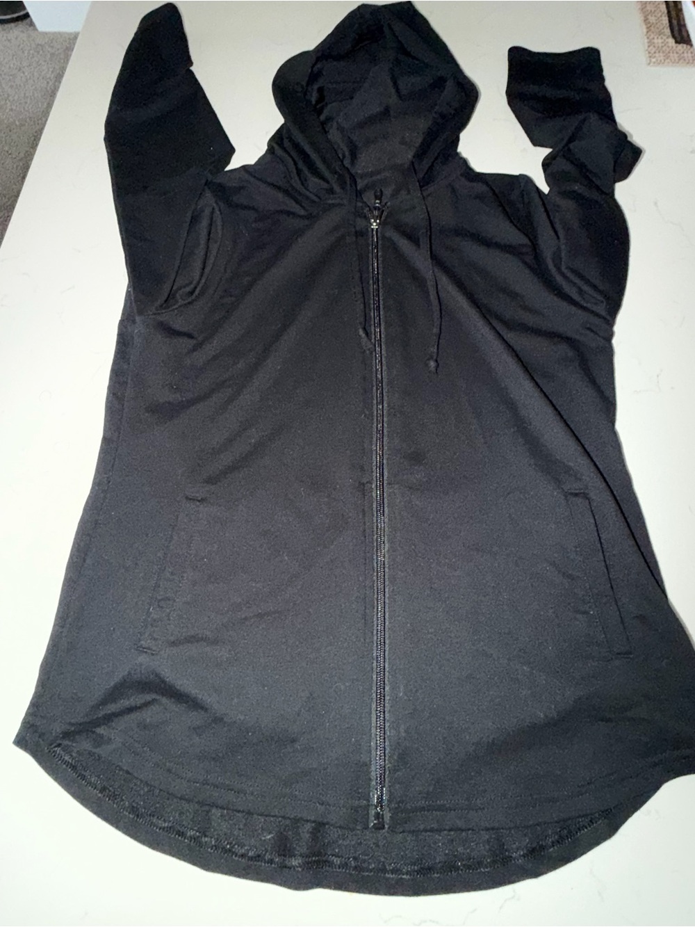 32 Degrees Black Full‑Zip Hooded Women's Top